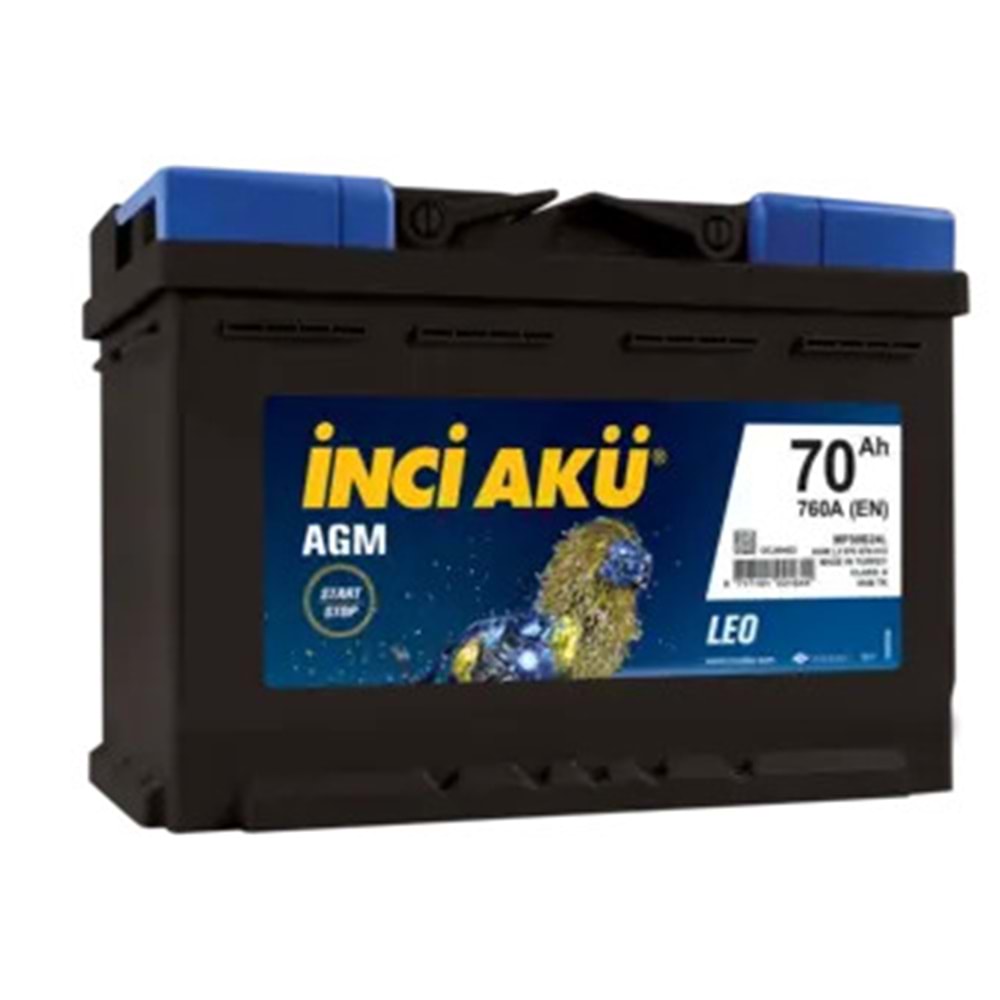 12V70AH Start-Stop AGM Leo L3 İNCİ