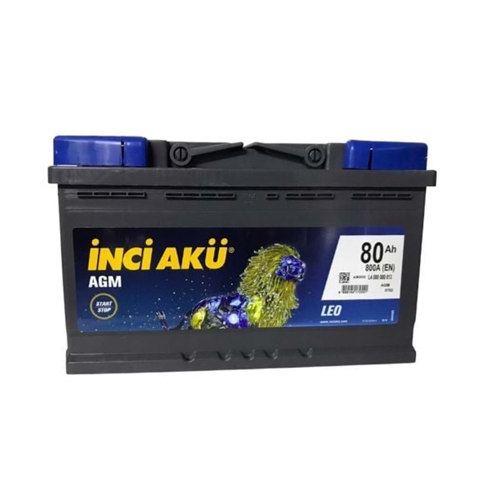 12V80AH Start-Stop AGM Leo L4 İNCİ