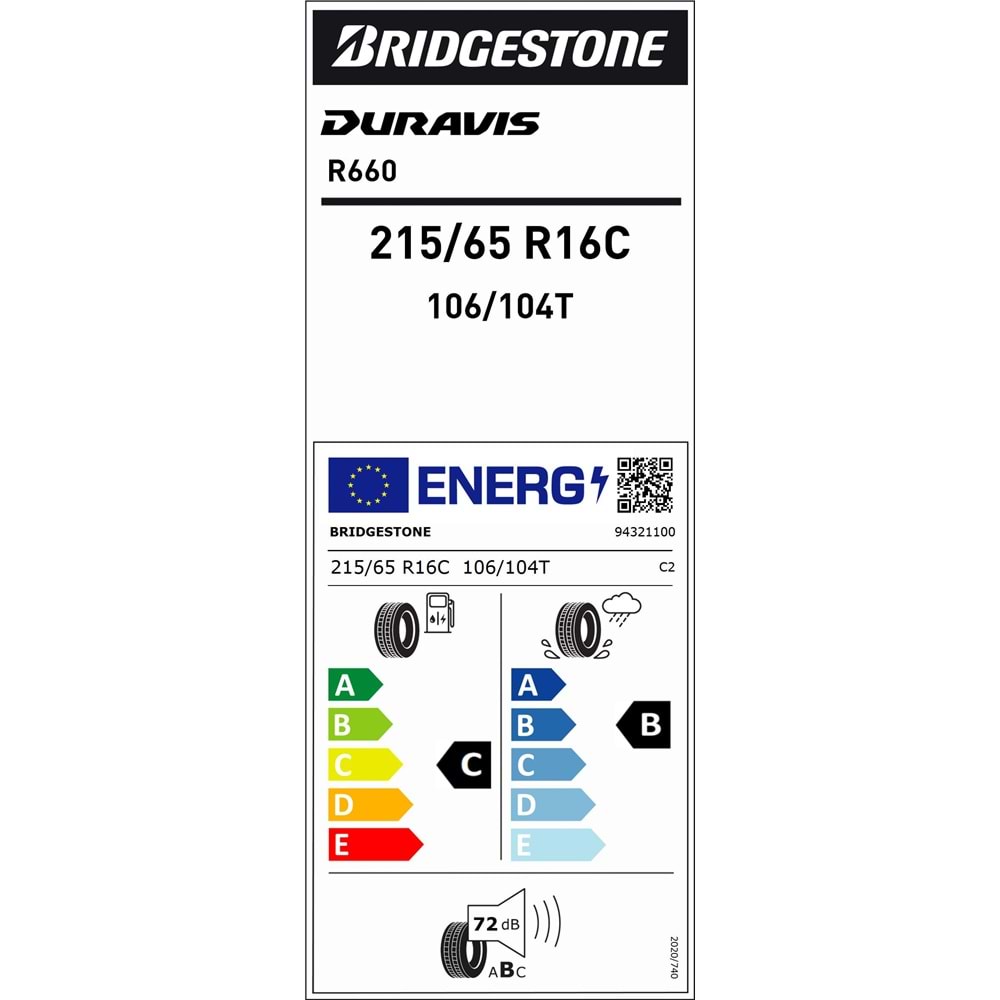 215/65R16 R660 106/104T 8PR, TL BS