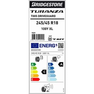 245/45R18 T005 DRIVEGUARD RFT 100Y XL TPMS'li Tüm Binek Araçlar için BS