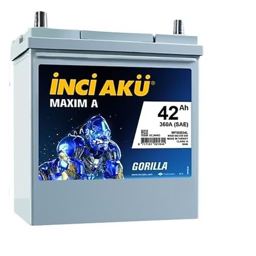12V42AH Maxim A Gorilla ( İnce Kutup ) NS40 İNCİ