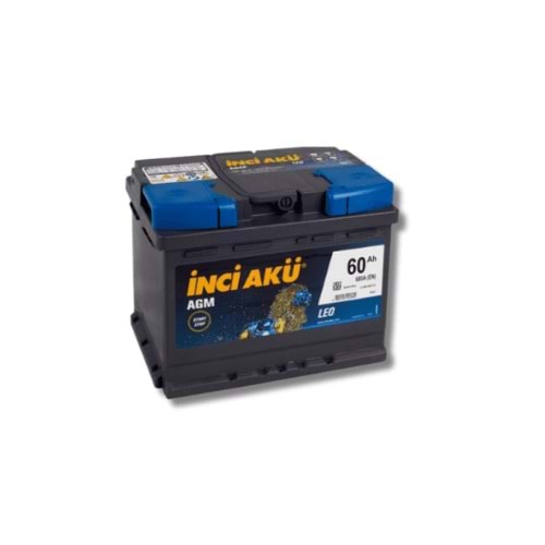 12V60AH Start-Stop AGM Leo L2 İNCİ