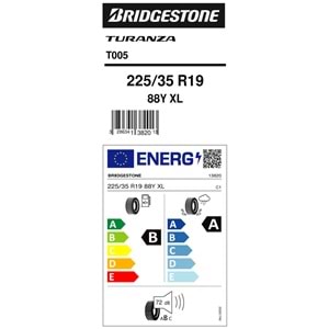 225/35R19 TURANZA T005 88Y XL BS